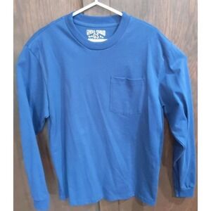 General Standard Men’s Size Medium Navy Blue Long Sleeve Tee T Shirt Cotton USA